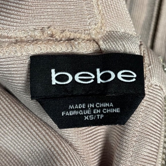 Bebe Rose Dust Bandage V Neck Sleeveless Mini Dress Sz XS Y2K event hoco club - Picture 3 of 7